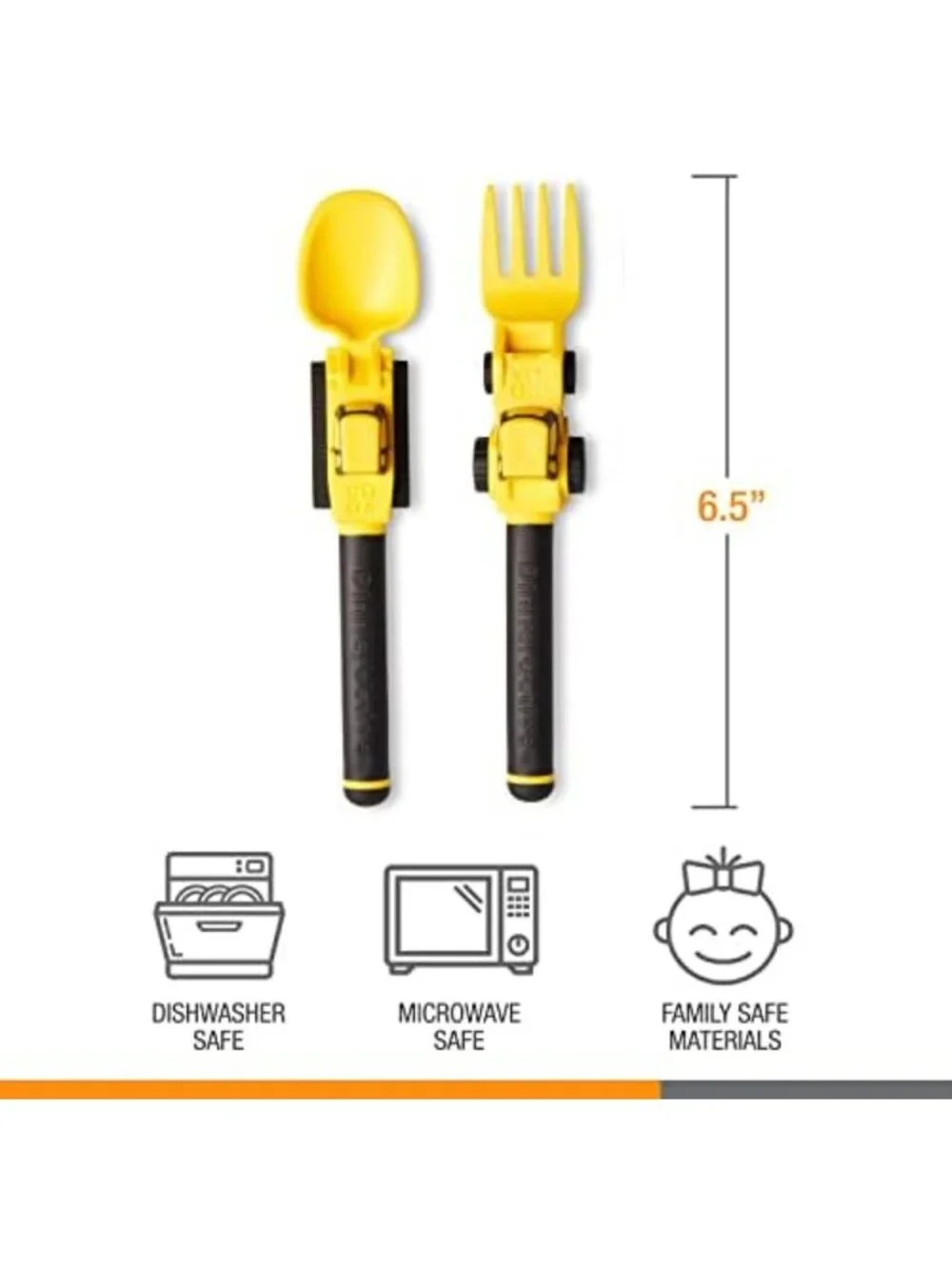 Construction Themed Toddler Utensil Set – 2-Piece Forks & Spoons for Kids